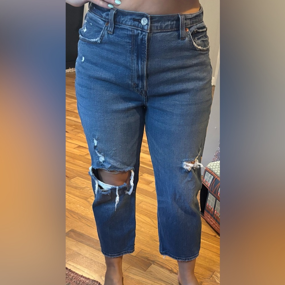 Abercrombie & Fitch Ankle straight high rise jeans